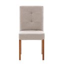 Ver imagem 5 de Conjunto Mesa de Jantar Dinant Vidro Preto e Base Amêndoa + Cadeiras Andenne Encosto Estofado -