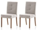 Ver imagem 3 de Conjunto Mesa de Jantar Dinant Vidro Preto e Base Amêndoa + Cadeiras Andenne Encosto Estofado -
