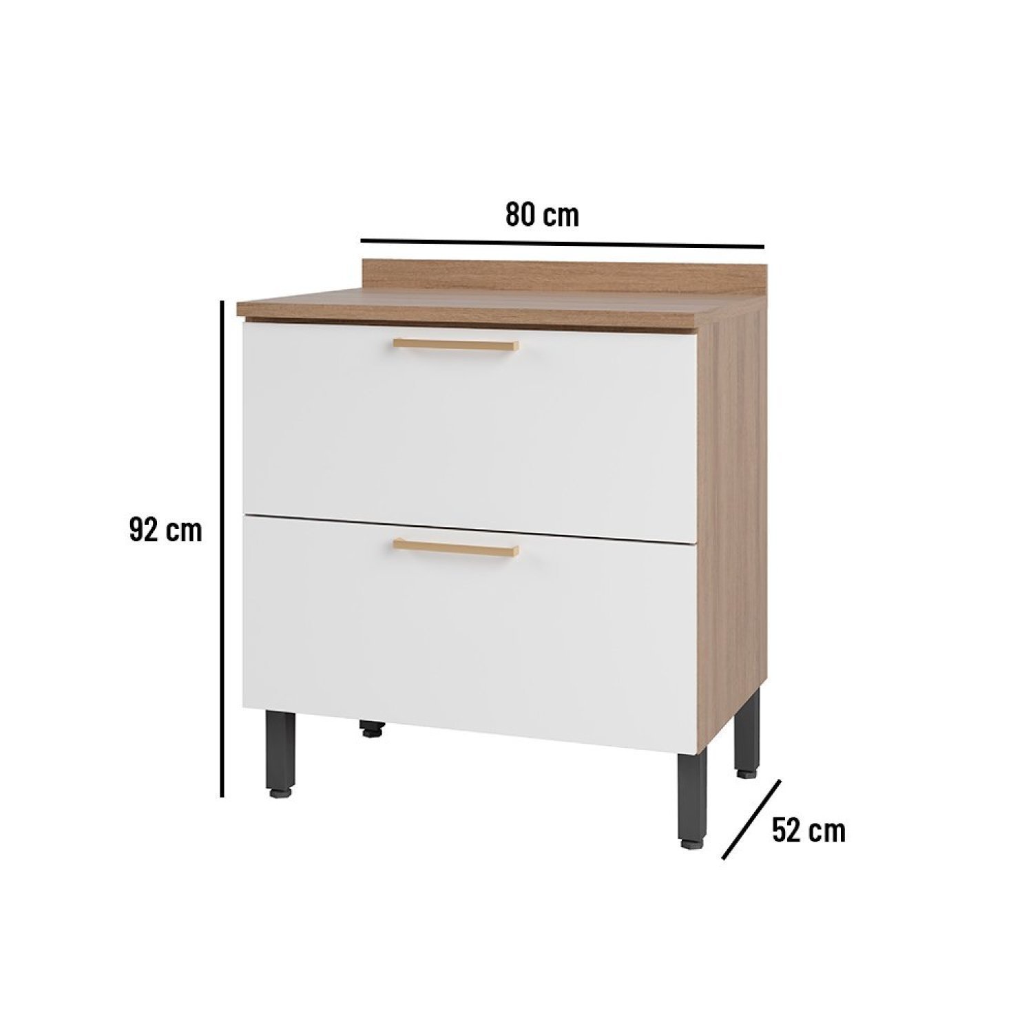 Balcão de Cozinha 80cm com Tampo 2 Portas Avelã  - 4