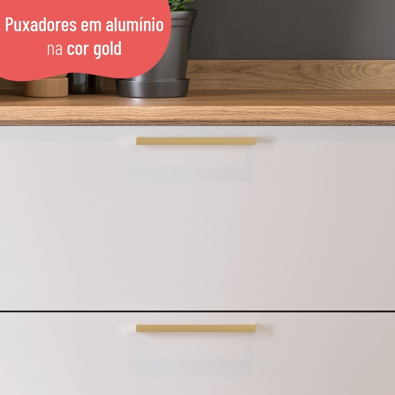 Balcão de Cozinha 80cm com Tampo 2 Portas Avelã  - 6