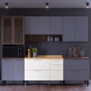 Ver imagem 3 de Balcão de Cozinha 120cm com Tampo 3 Portas 2 Gavetas Avelã 
