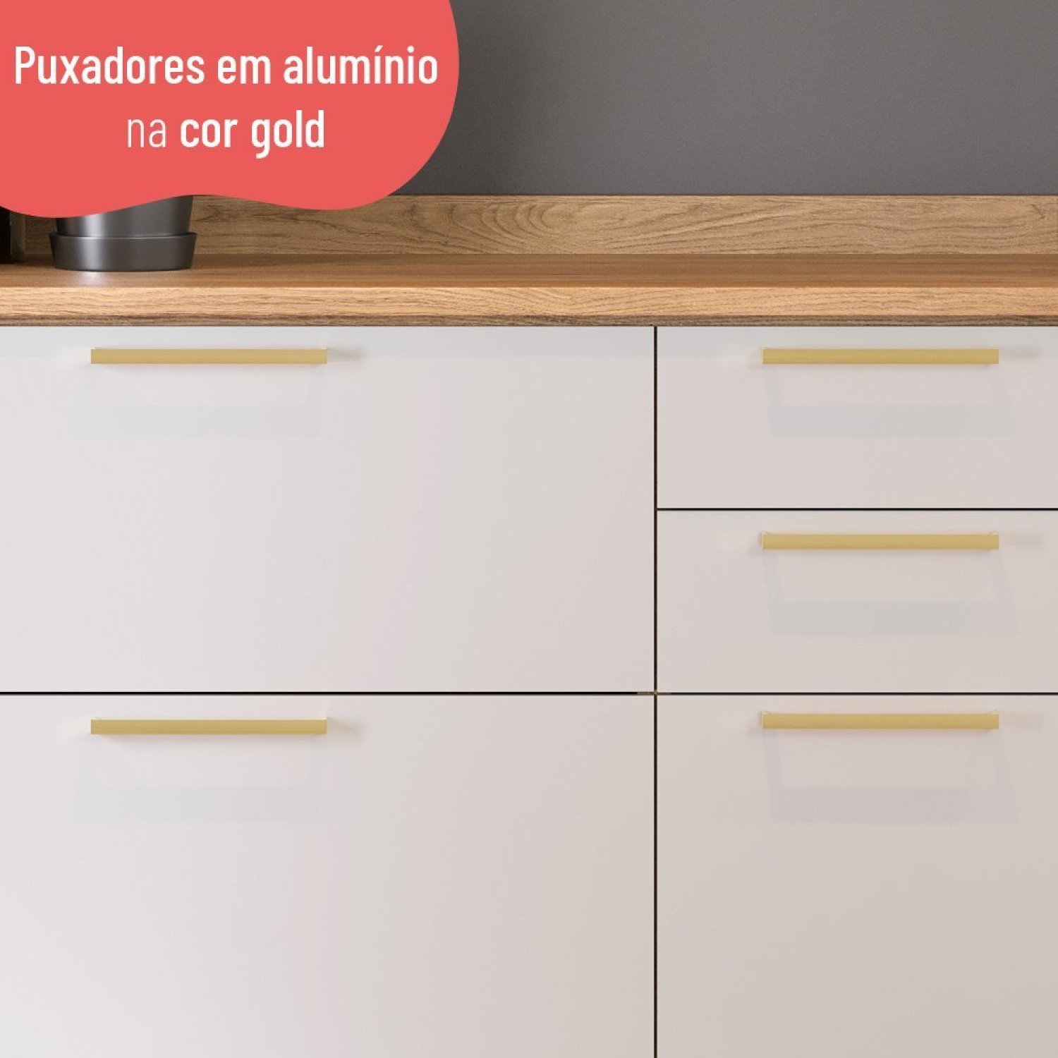 Balcão de Cozinha 120cm com Tampo 3 Portas 2 Gavetas Avelã  - 7