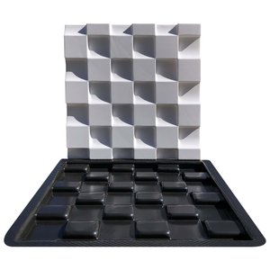 Forma 3D Gesso e Cimento ABS - Xadrez 50x50