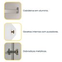 Ver mais imagens de Guarda Roupa Infantil 4 Portas 2 Gavetas 133cm Harmonia Yescasa Branco/Neve