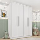 Ver imagem 1 de Guarda Roupa Infantil 4 Portas 2 Gavetas 133cm Harmonia Yescasa Branco/Neve