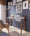 Ver imagem 1 de ESCRIVANINHA OFFICE INDUSTRIAL RETRO PARA QUARTO ESCRITORIO CINZA