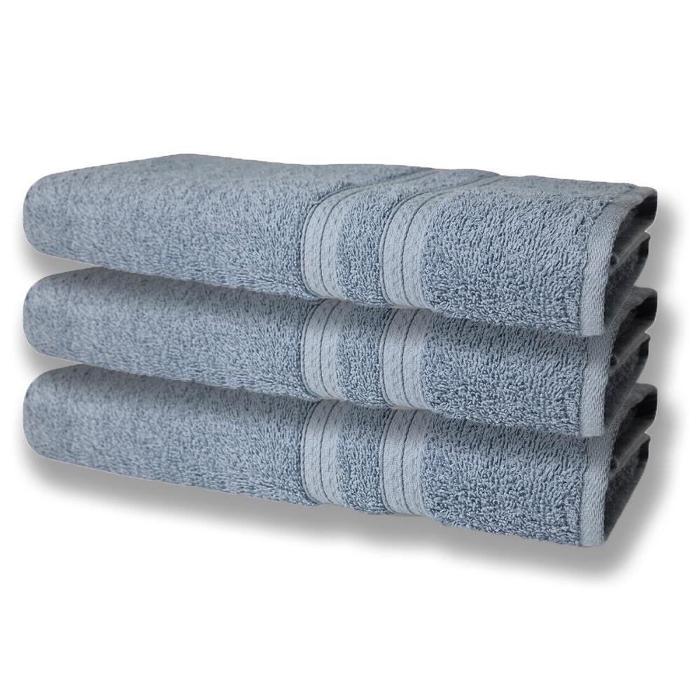 5 Toalhas Super Felpudas Grande e Grossa Algodão 80x150 Itália Soft Beka - Azul/branco - 2