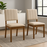 Conjunto Cadeiras Linho Milão Estofada Bege Cosinha Jantar - 1