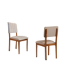 Conjunto Cadeiras Linho Milão Estofada Bege Cosinha Jantar - 2