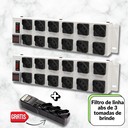 Ver imagem 2 de Kit 2 Reguas Filtro de Linha 12 Tomadas + 1 Filtro de Linha 3 Entradas Brinde
