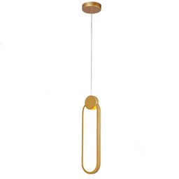Pendente Oval Dourado 38cm Led 16W 3000K Bivolt PARIS LUZ - 1