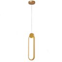 Ver imagem 1 de Pendente Oval Dourado 38cm Led 16W 3000K Bivolt PARIS LUZ