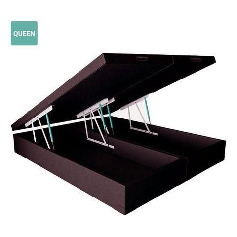 Cama Box Baú Queen Bipartido Suede Marrom 38x158x198