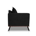 Ver imagem 6 de Sofá Living 2 Lugares com Pés de Ferro Almofadas Soltas 180cm Saiph Bouclê Preto G63 - Gran Belo