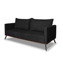 Ver imagem 5 de Sofá Living 2 Lugares com Pés de Ferro Almofadas Soltas 180cm Saiph Bouclê Preto G63 - Gran Belo