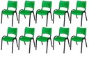 Ver imagem 2 de Cadeira Iso Base Preto Escola, Escritório Verde- Kit 10 Un