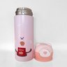 Garrafa Térmica de Ursinho Rosa Infantil 420ml em Aço Inoxidável com Canudo de Silicone:rosa/único/u - 1