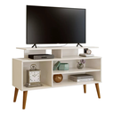 Ver imagem 2 de Rack Lyon Pés em Madeira Prateleiras Moderno para Tv Ate 42 Polegadas:off White