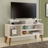Rack Lyon Pés em Madeira Prateleiras Moderno para Tv Ate 42 Polegadas:off White - 1