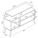 Ver imagem 3 de Rack Lyon Pés em Madeira Prateleiras Moderno para Tv Ate 42 Polegadas:off White