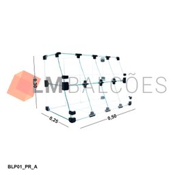 Baleiro Preto De Vidro Piramide  - 0,50 x 0,30 x 0,25m - 1