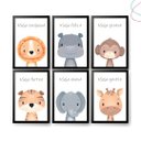 Ver imagem 3 de Kit 6 Quadros Decoração Quarto Infantil Safari Baby:pinus