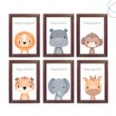 Ver imagem 4 de kit 6 Quadros Decoração Quarto Infantil Safari Baby:Pinus