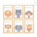 Ver imagem 1 de kit 6 Quadros Decoração Quarto Infantil Safari Baby:Pinus