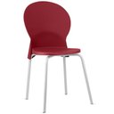 Ver imagem 1 de Cadeira para Sala de Jantar Cozinha Mond F02 Base Aço Branco Vermelho - Lyam Decor