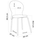 Ver imagem 3 de Cadeira para Sala de Jantar Cozinha Mond F02 Base Aço Branco Vermelho - Lyam Decor
