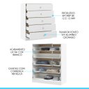 Ver imagem 3 de Cômoda Grande com 5 Gavetas 75x91cm London Branco 6505