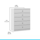 Ver imagem 4 de Cômoda Grande com 5 Gavetas 75x91cm London Branco 6505