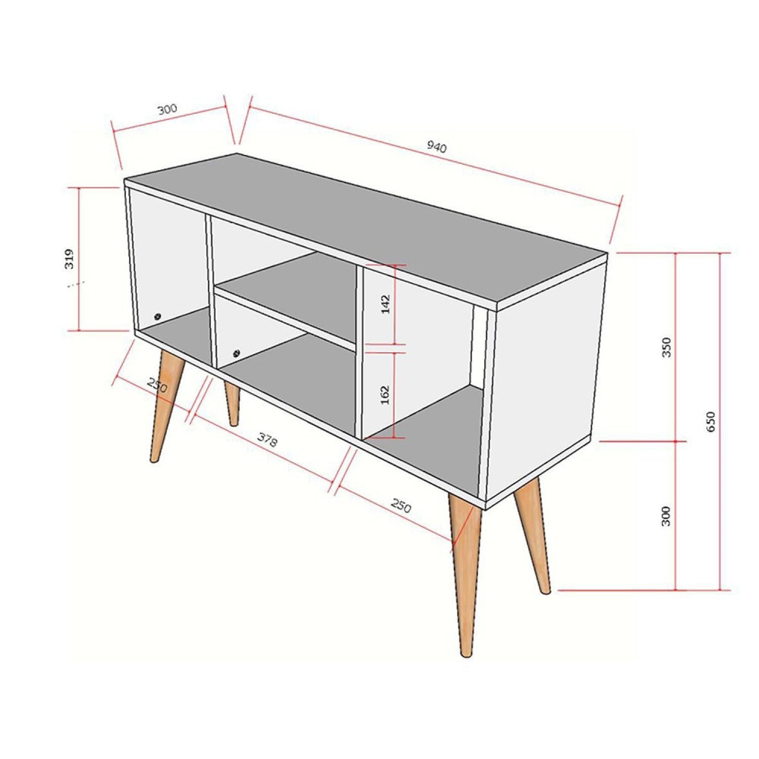 Rack para TV Até 43 Polegadas com Pés Palito Para Sala e Quarto Noruega  - 3