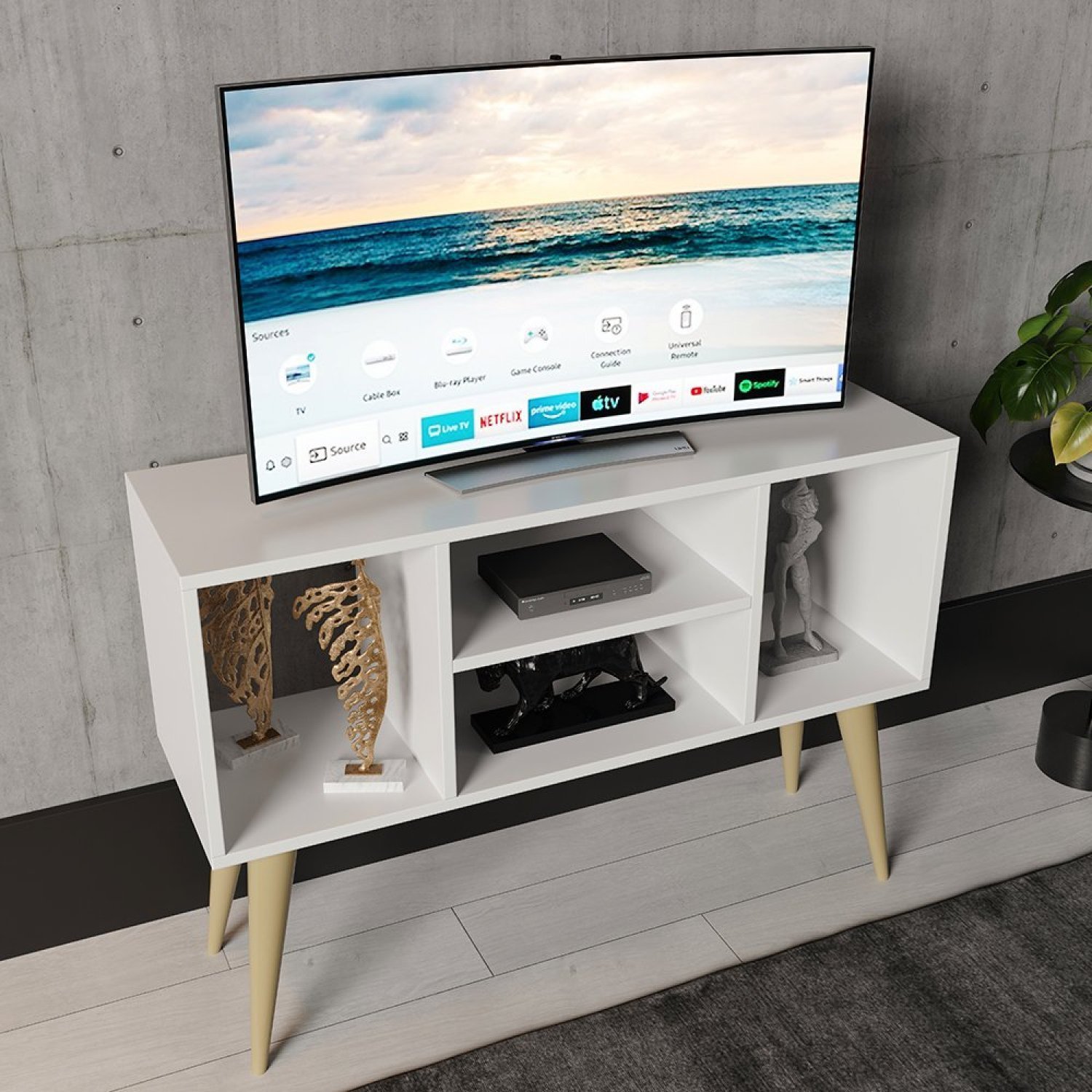 Rack para TV Até 43 Polegadas com Pés Palito Para Sala e Quarto Noruega  - 4