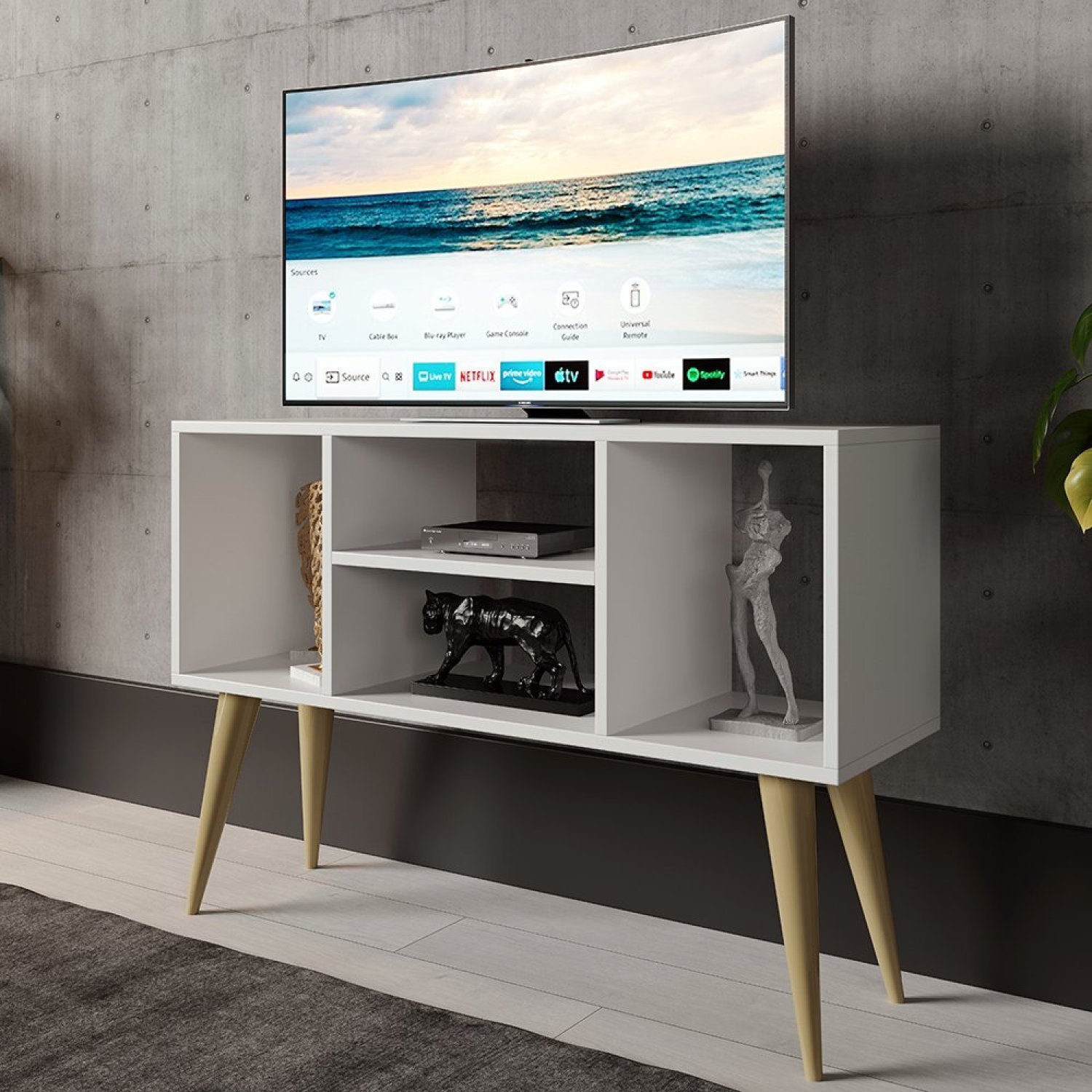 Rack para TV Até 43 Polegadas com Pés Palito Para Sala e Quarto Noruega  - 5