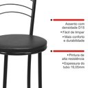 Ver imagem 7 de Kit 2 Banquetas Altas Pretas com Assento Estofado e Encosto para Bancada Cozinha Área Gourmet Preto