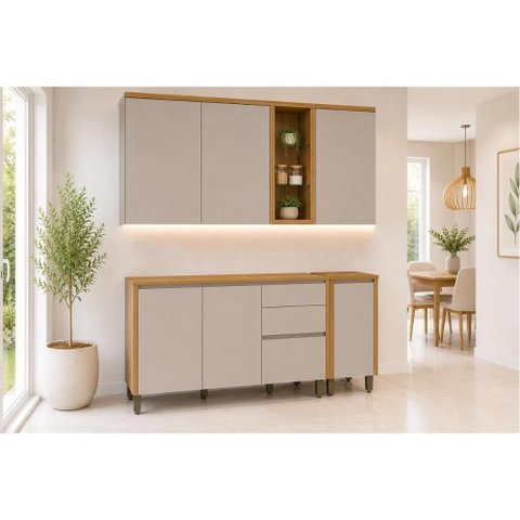 Kit Cozinha 4 Peças 6 Portas Allure CZ696 Gris Linea