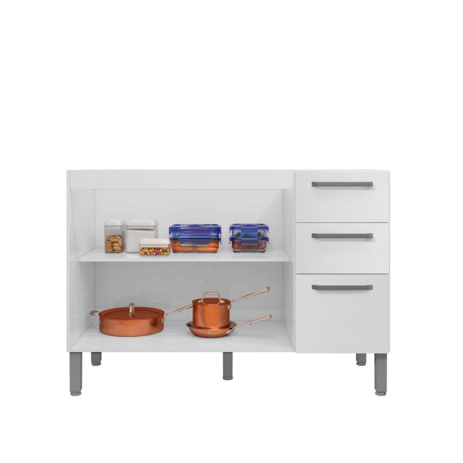 Balcão 120cm 3 Portas 2 Gavetas Versalhes - 2