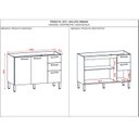 Ver imagem 4 de Balcão para Pia 120cm sem Tampo 3 Portas 2 Gavetas Versalhes Nogueira/Off White