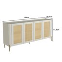 Ver imagem 2 de Aparador Buffet Porta Sextavada 180cm Pés Metal 100% Mdf Cor:luna com Dourado