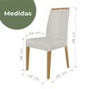 Ver imagem 2 de Kit 6 Cadeiras de Jantar Estofadas Madeira Maciça Multimóveis Cr15022 Madeirado/bege