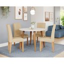 Ver imagem 1 de Conjunto Sala de Jantar Dani com 4 Cadeiras 110cm Maia Marrom/Madeira/Offwhite/Natutal/Gengibre