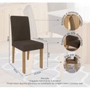 Ver imagem 6 de Conjunto Sala de Jantar Dani com 4 Cadeiras 110cm Maia Marrom/Madeira/Offwhite/Natutal/Mascavo