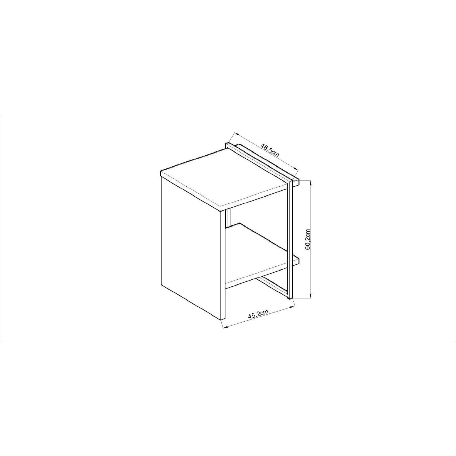 Mesa de Cabeceira 100% MDF com Metalon Infinity  - 3
