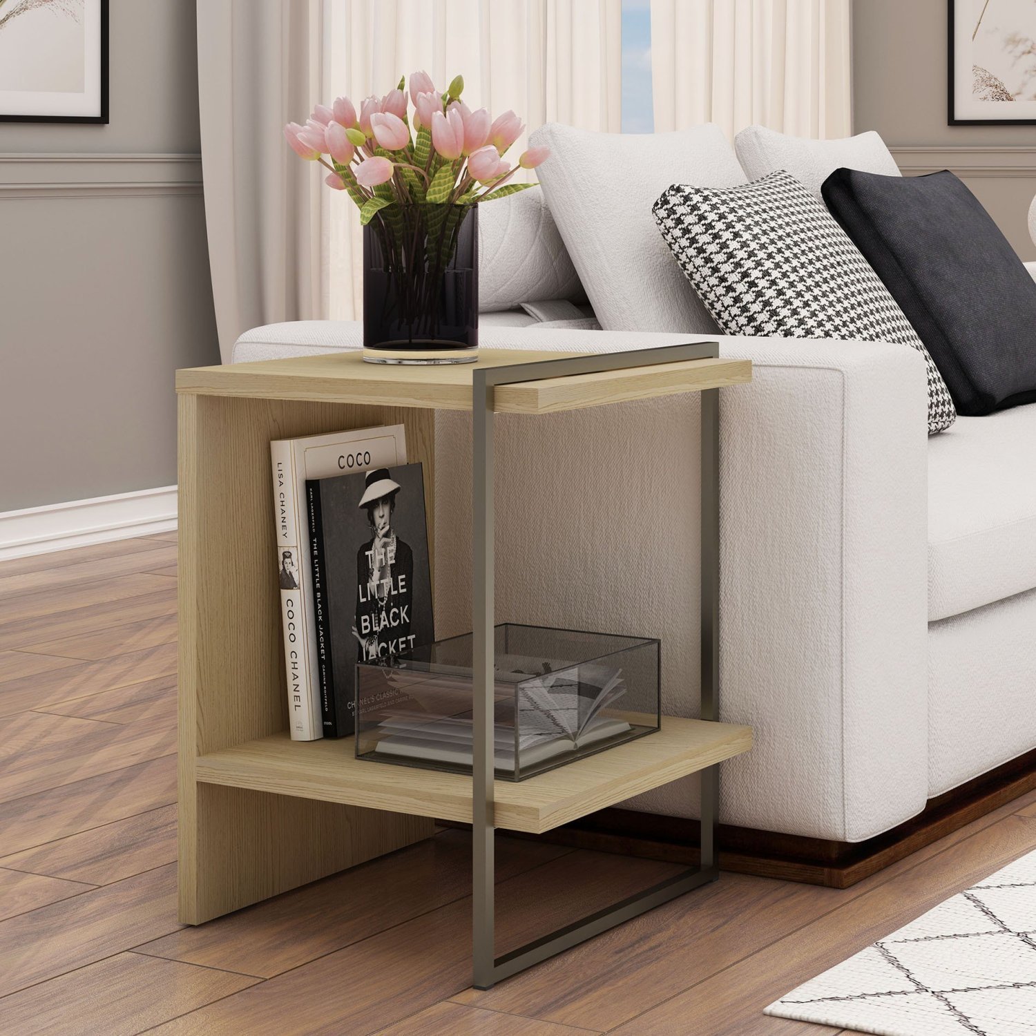 Mesa de Cabeceira 100% MDF com Metalon Infinity  - 5