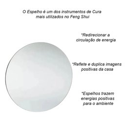 Espelho Plano Feng Shui Instrumento de Cura de Áreas 12cm - 3