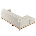 Ver imagem 3 de Sofá Living 200cm 3 Lugares com Chaise Esquerdo Kayrós D05 Linho Cru - Mpozenato