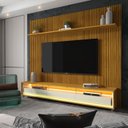 Ver imagem 1 de Rack com Painel para TV até 85 Polegadas 3 Gavetas com LED e Rodízios Requinte Clean