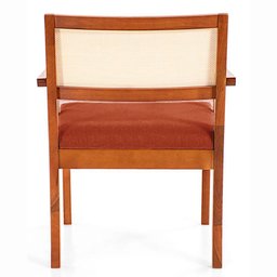 Poltrona Mh-3793 Herval Madeira Maciça com Palha Natural Estofado Marrom C1 - 3