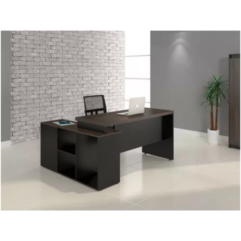Mesa L Diretor 150x120x74cm Tampo 40mm Escritorio Atacadao Dos Móveis